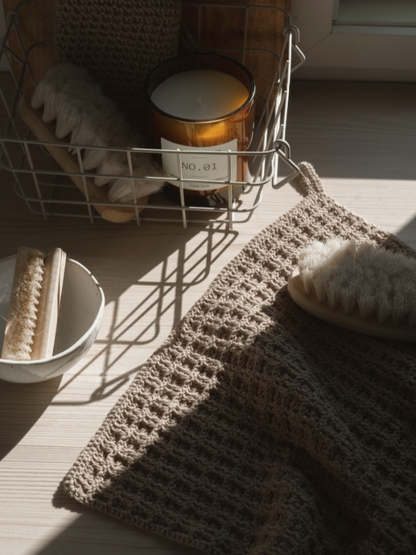 DIY - virkkausohje vohvelipyyhe (ladattava pdf. ohje)