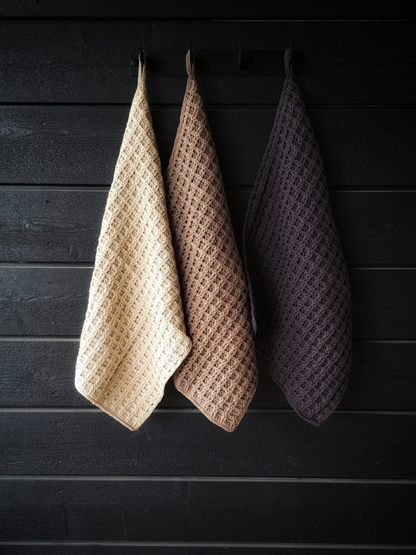 DIY - virkkausohje vohvelipyyhe (ladattava pdf. ohje)