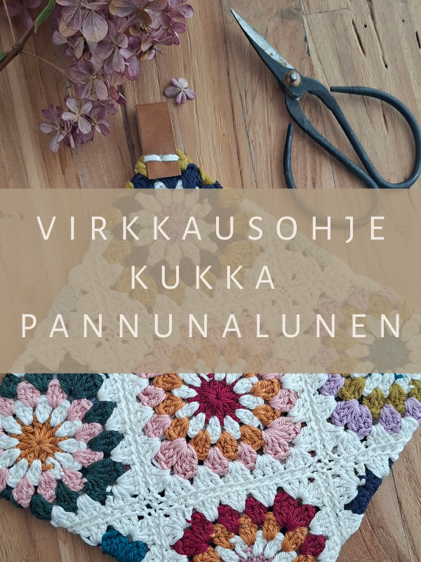 DIY - virkkausohje kukka pannunalunen (ladattava pdf. ohje)