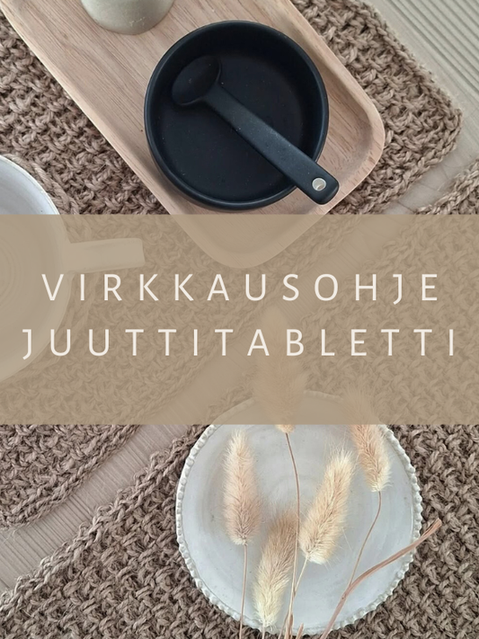 DIY - virkkausohje juuttitabletti (ladattava pdf. ohje)