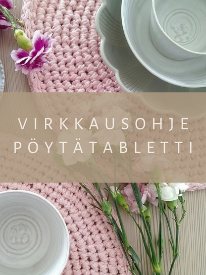 DIY - virkkausohje pöytätabletti (ladattava pdf. ohje)