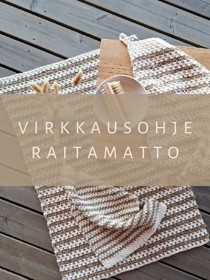 Virkkausohje raitamatto (ladattava pdf. ohje)