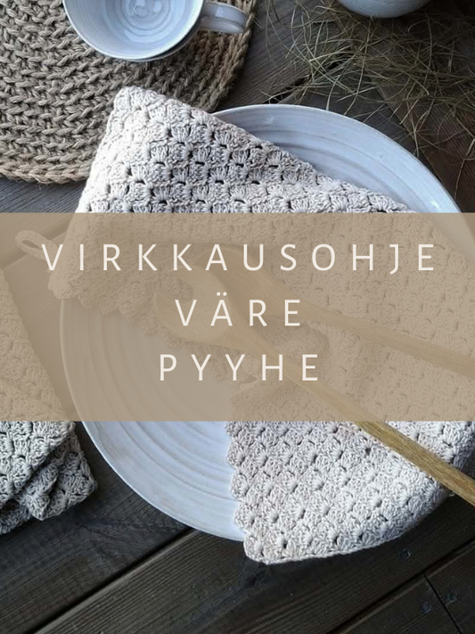 DIY - virkkausohje väre pyyhe (ladattava pdf. ohje)