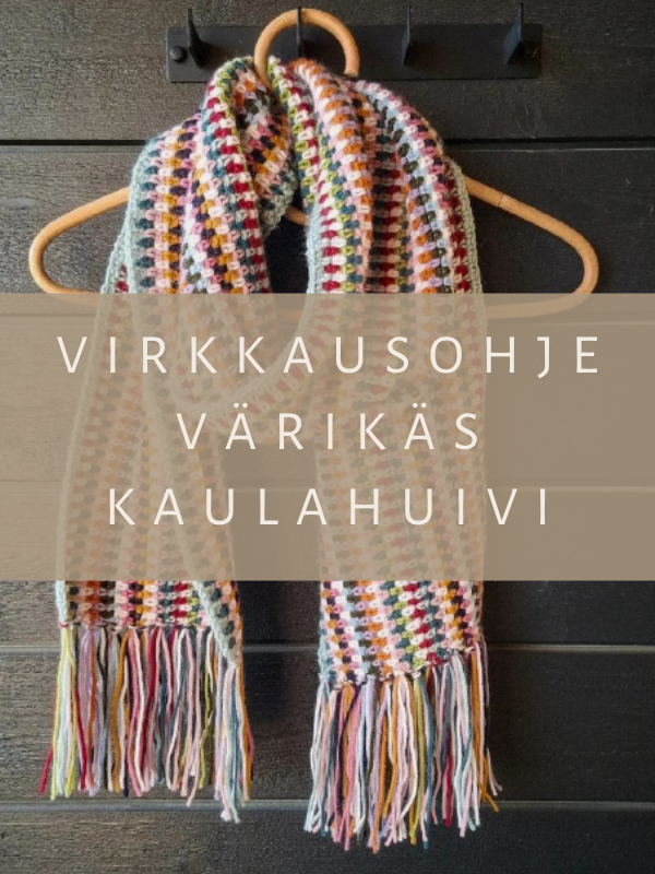 Virkkausohje Värikäs Kaulahuivi (ladattava pdf. ohje)