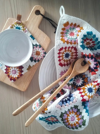 DIY - virkkausohje pyyhe isoäidinneliöistä (ladattava pdf. ohje)